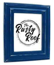 Distressed Walden - Wide Distressed Deep Blue Picture Frame - Solid Wood