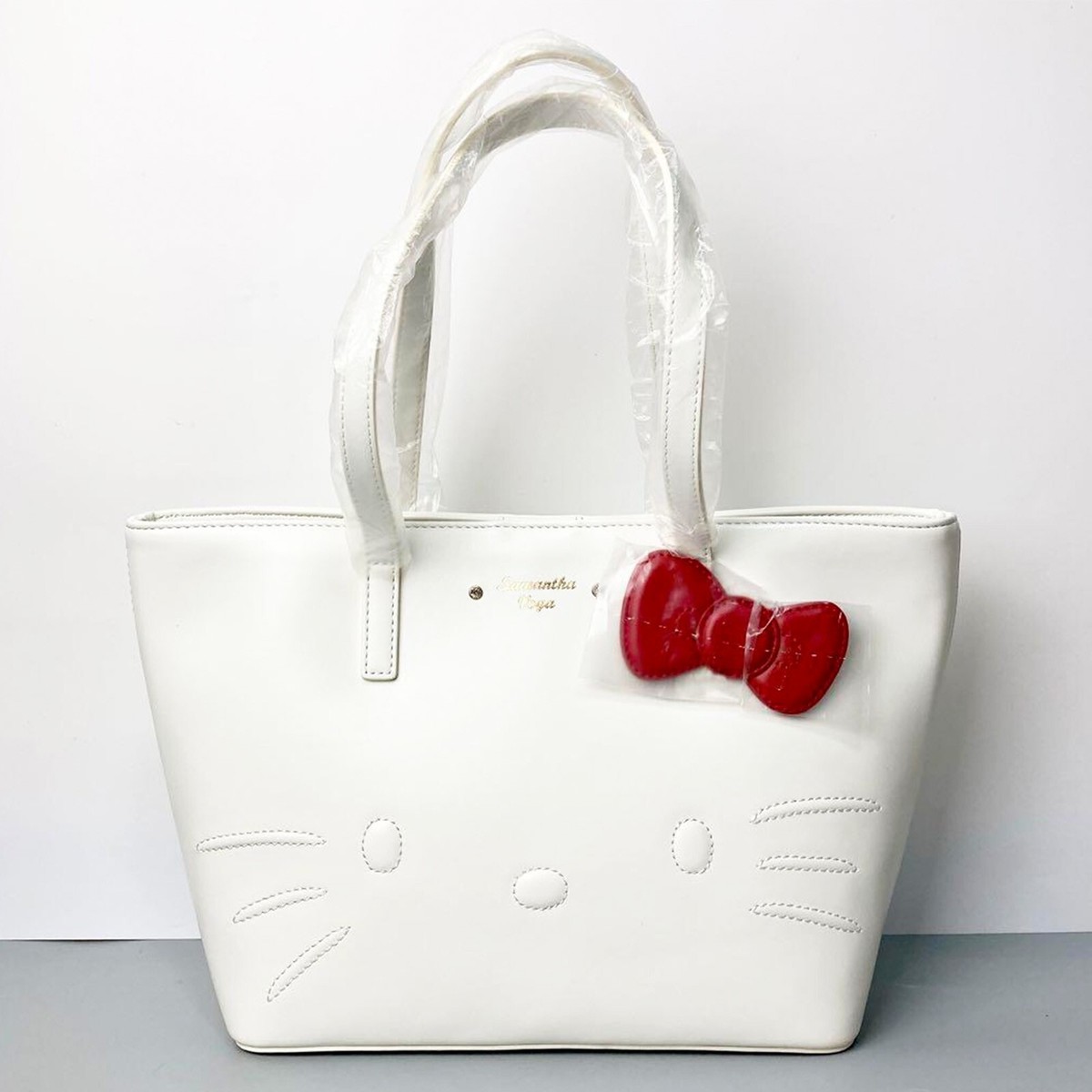 Samantha Thavasa Vega Sanrio Hello Kitty Face Tote Hand Bag White