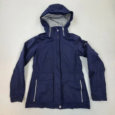 Esprit Jacket Women Size 2 Hooded Blue Long Sleeve