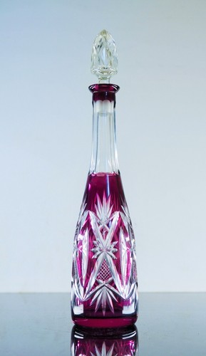 ART DECO CARAFE DECANTER LIQUEUR EN CRISTAL COULEUR LILA BY SAINT LOUIS - Bild 2 von 16