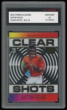 JUSTIN FIELDS 2021 PANINI ILLUSIONS CLEAR SHOTS 1ST GRADED 10 ROOKIE CARD #CS-19