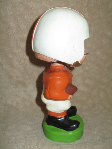 Vintage 1960s Football Nodder Bobblehead Orange White Toes Up Japan - Picture 4 of 12