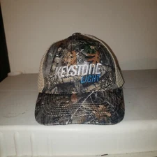 Keystone Light Realtree Camo Mesh Snapback Hat Cap Trucker Hunting Fishing Beer