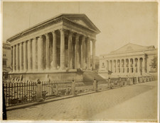 G.J. France, Nîmes, Maison Carrée Vintage Albumen Print.  Albumen Print 2