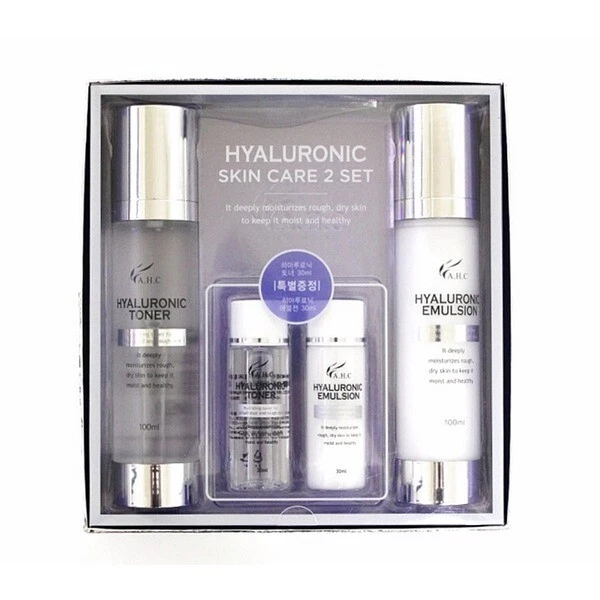 AHC Hyaluronic Skin Care Set Tónico 100ml+30ml Emulsión 100ml+30ml K-Beauty Foto 2 de 4