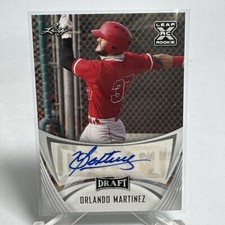 2021 Leaf Draft #BA-OM2 Orlando Martinez Rookie Auto Baseball NM-MT Card. rookie card picture