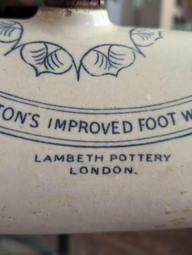 Antique Stoneware Lambeth Pottery Doultons Improved Foot Warmer Primitive Art - Picture 18 of 24