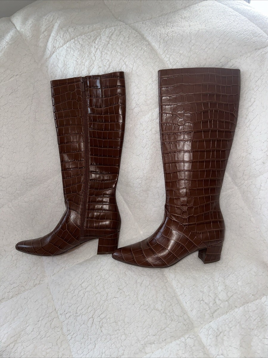 NEW NATURALIZER Womens Brown Melanie Block Heel Leather Wide Calf