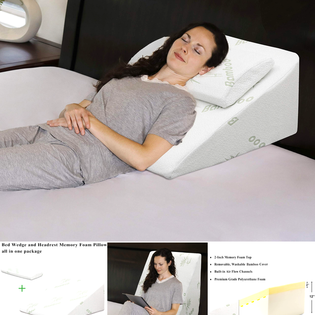 InteVision Foam Wedge Bed Pillow (25 x 24 x 12) with High ...
