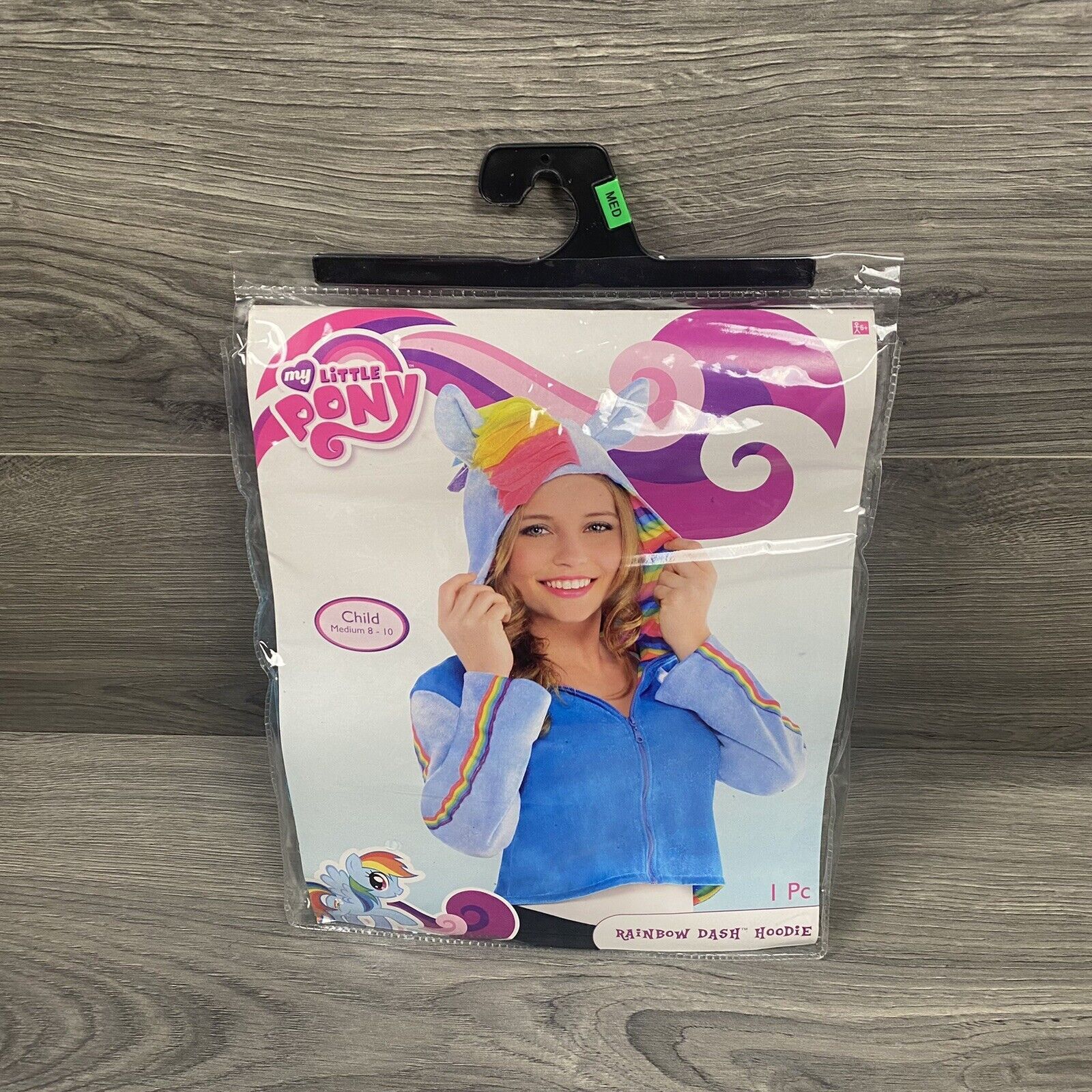 Felpa con cappuccio My Little Pony cruscotto arcobaleno bambino taglia media 8 10 COSTUME