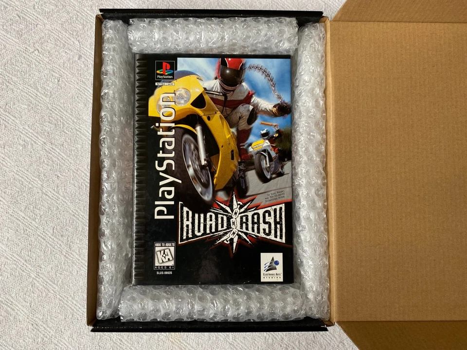 Road Rash PS1 Long Box - NTSC-U/C USA VGC CIB - High Quality Packing - Tracked - Image 2 of 4