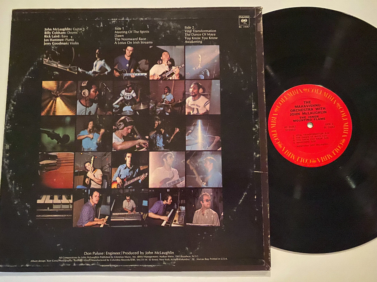 MAHAVISHNU ORCHESTRA LP INNER MOUNTING FLAME 1971 COLUMBIA KC