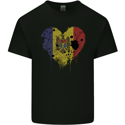 Love Moldova Flag Moldovan Day Football Herren T-Shirt leicht Baumwolle