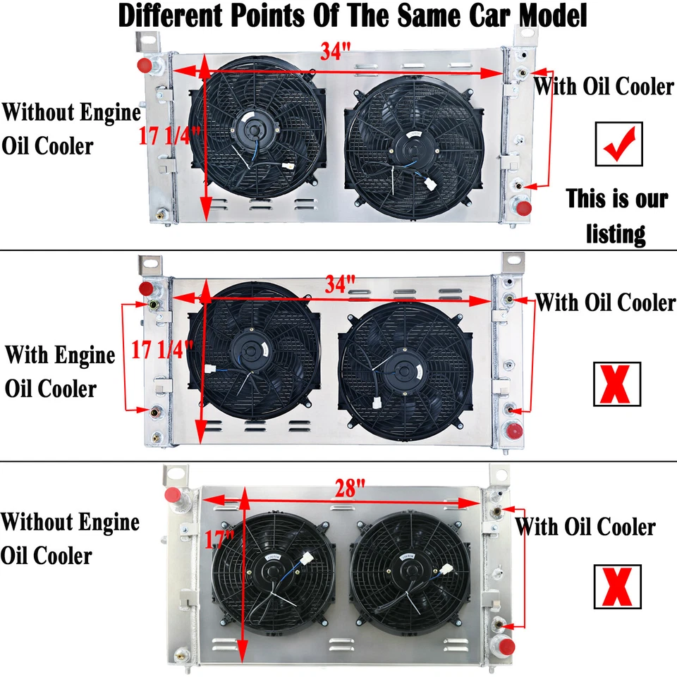 Fit 1999-2013 Chevy Silverado 1500 2500 GMC Yukon 3 Row Radiator Shroud Fan US Foto 2 de 4
