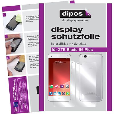 6x Schutzfolie für ZTE Blade S6 Plus klar Displayschutzfolie vorne und hinten