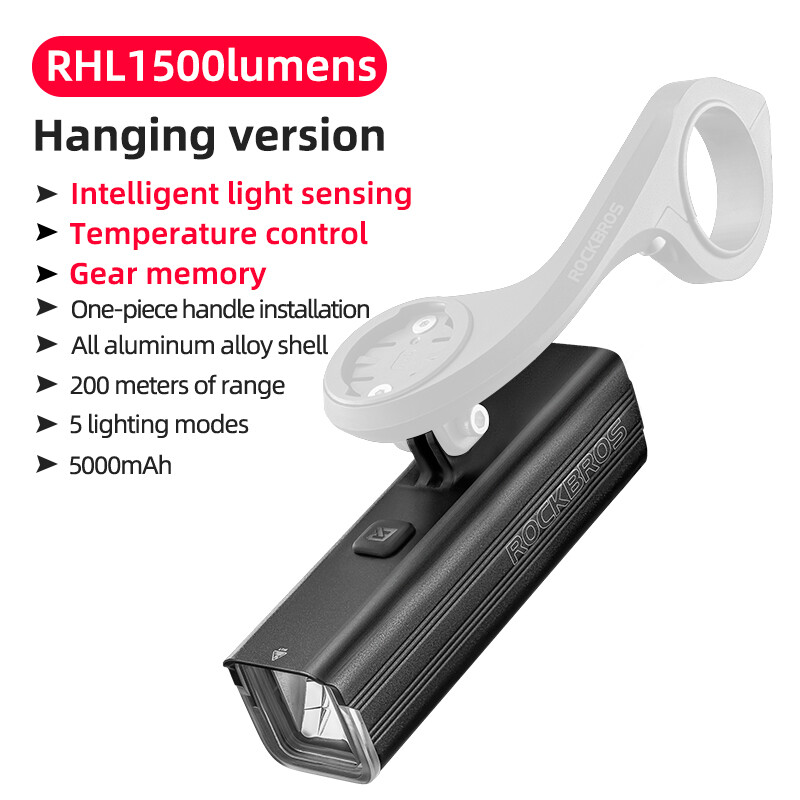 ROCKBROS Bike Front Hoisting Headlight MTB Flashlight USB-C Super Brightness