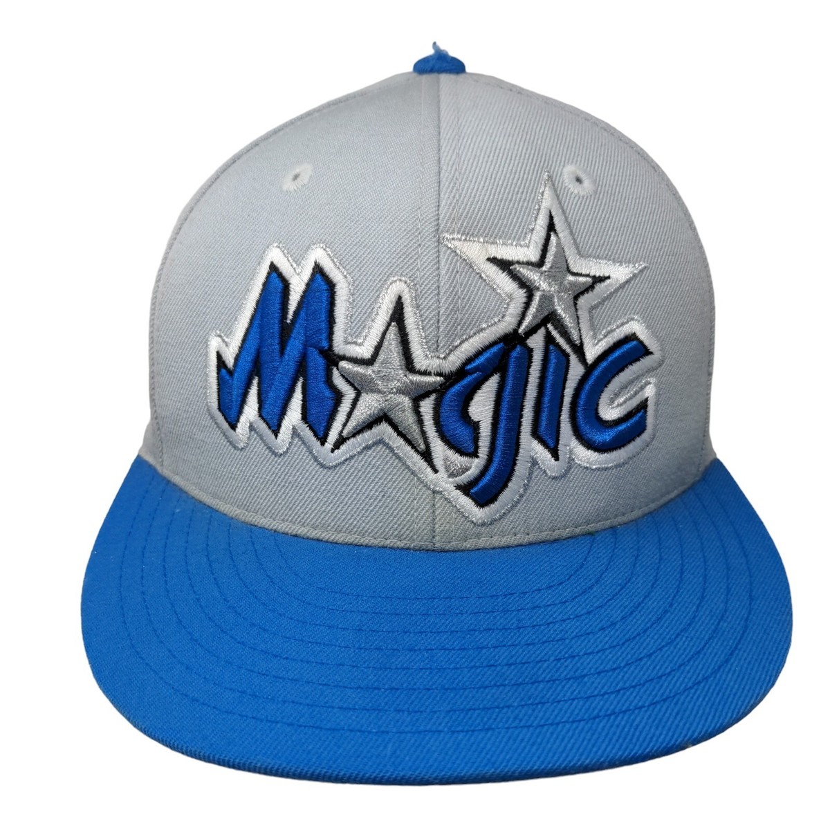 Orlando Magic Fitted Hat Gray Blue 7 1/4 Embroidered Logo NBA