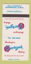 Matchbook Cover - Georges Bakery Sherbrooke QC 30 Strike