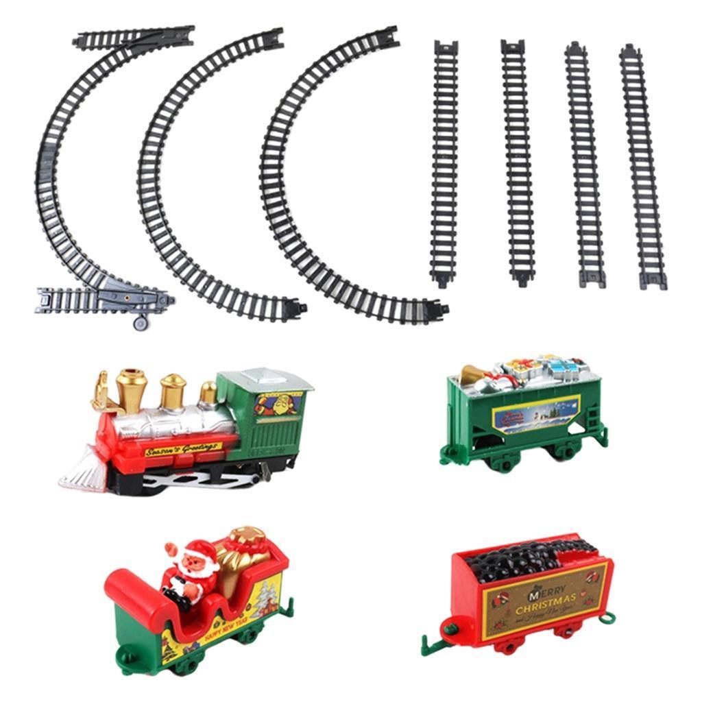 Electric Train Track Set Railway Santa Carriage Train Set for Children