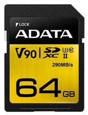 64GB AData Premier ONE SDXC UHS-II U3 290MB/s Class 10 Memory Card