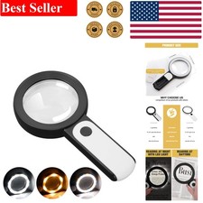 Illuminated 3X Magnifying Glass with 18 LEDs - Ideal for Seniors  Hobbyists