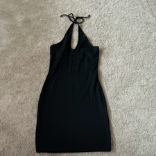 Wild Fable Black Halter Tie Mini Dress Strappy Sleeveless Solid Size S