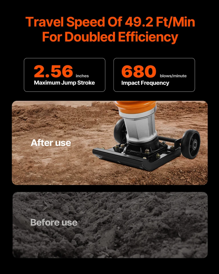 6,5PS 196cc Vibrationsstampfer Grabenstampfer Stampfer Bodenverdichter - Bild 3 von 4