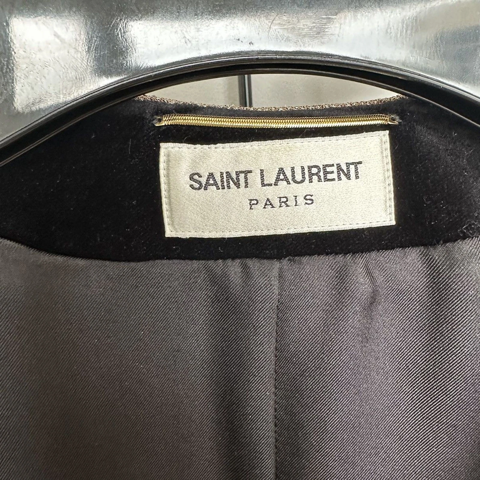 SAINT LAURENT (YSL) Saint Laurent Raro Gilet Midi Russo Velluto Caftano Cotone FR 34
