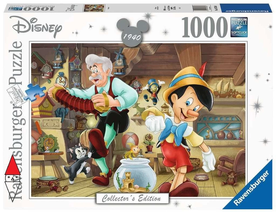 PUZZLE DISNEY RAVENSBURGER CARTONI ANIMATI PINOCCHIO 1000 PZ - Immagine 3 di 3