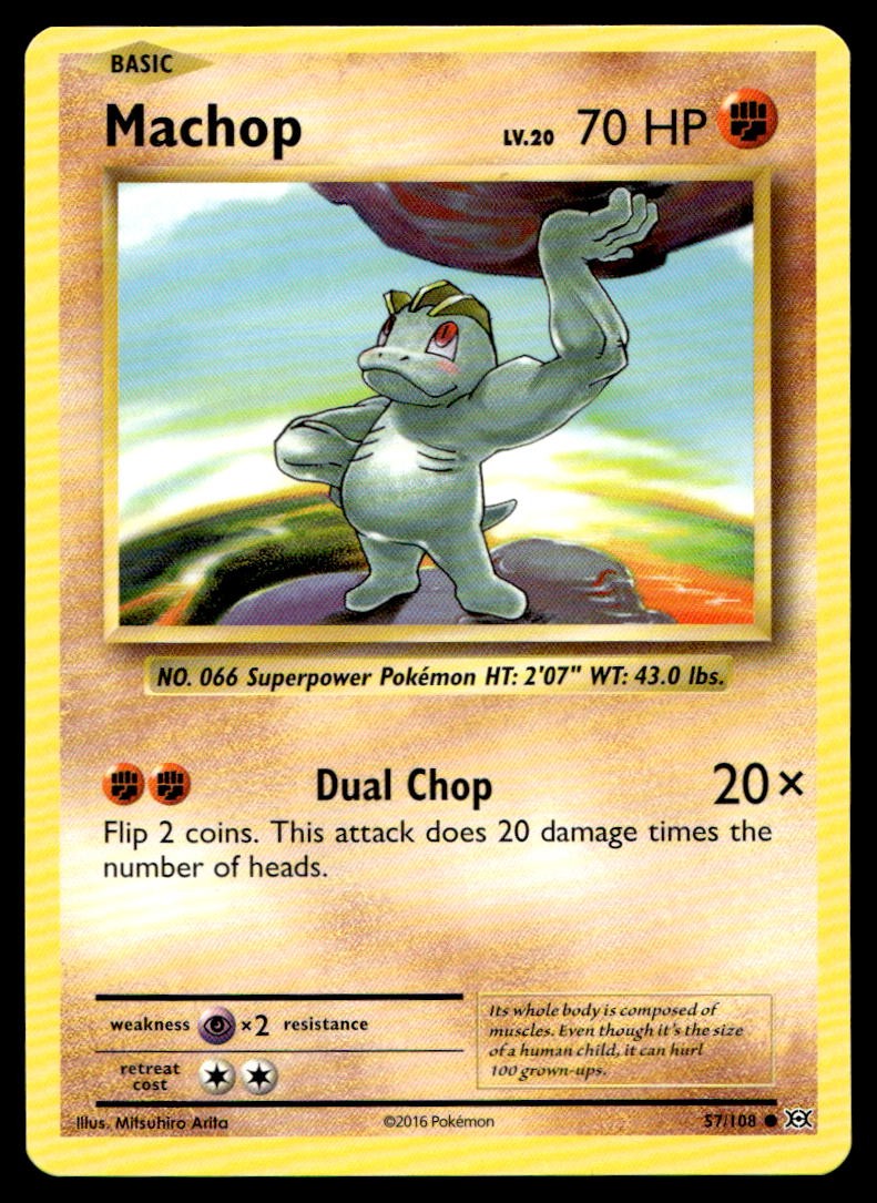 Machop 57/108 Common Evolutions Pokemon Lightly Played