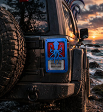 Giant Squid Blue 3D For Jeep Wrangler JK/JKU Rear Tail Light Covers - Tentacles