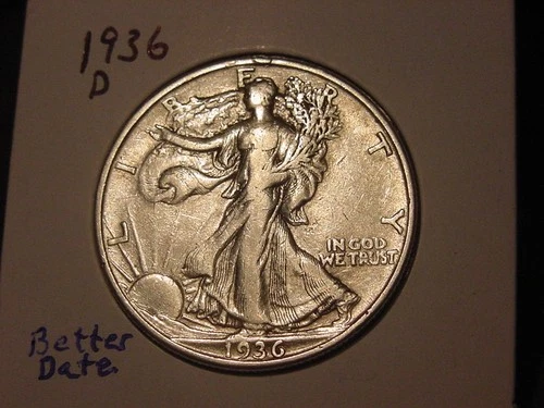 1936-D WALKING LIBERTY HALF XF AU NICE BETTER DATE NICE LOOK SHIPS FREE