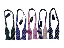 NEW Lot of 5 Cremieux Silk Bowtie Bow Tie Adjustable Striped Multicolor - L18