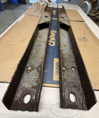 Original 1946 Bantam T3-C Trailer A-Frame Tongue Rails Pair Hitch Supports