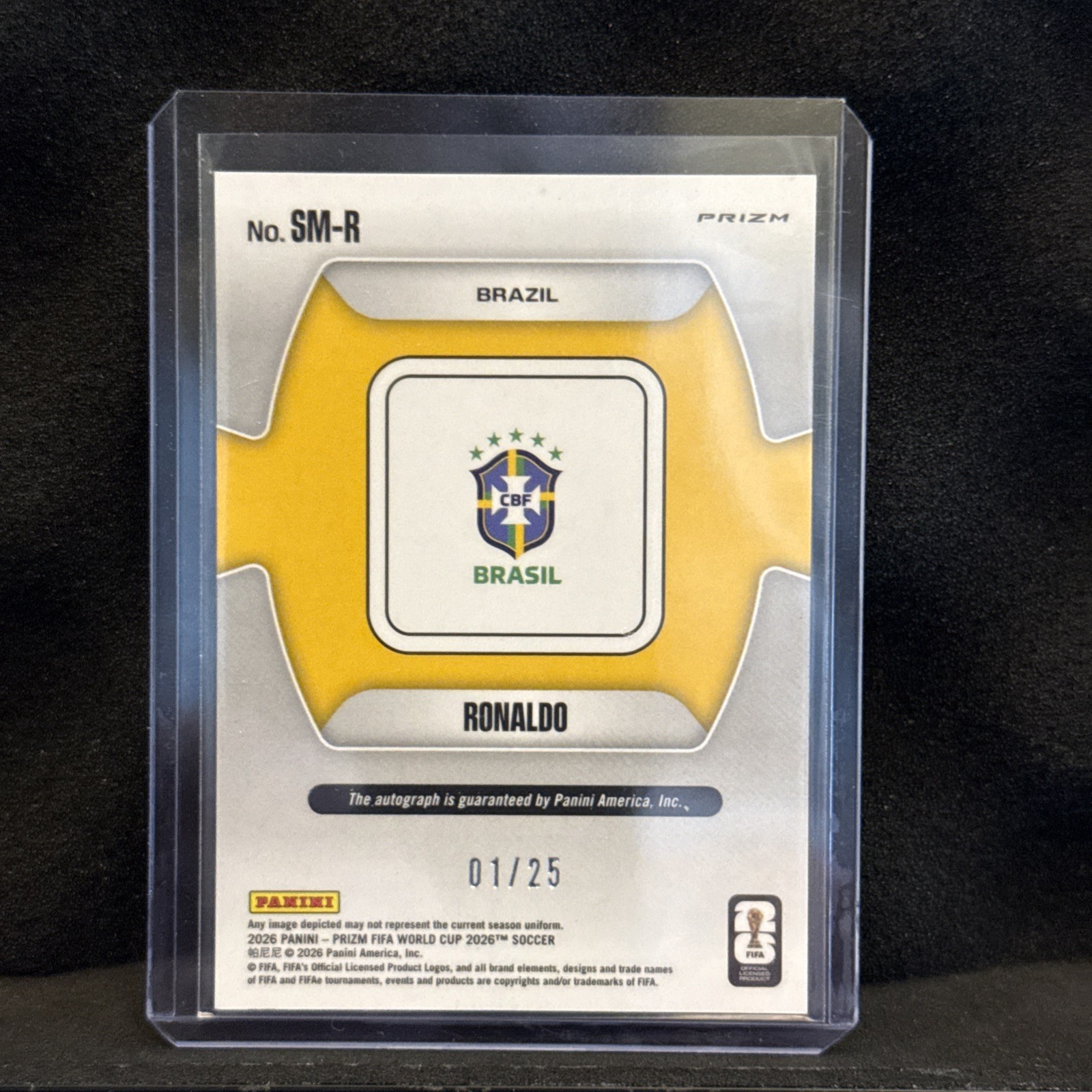 2026 Panini Prizm FIFA World Cup Ronaldo Auto Signature Moments Blue /25 view 2