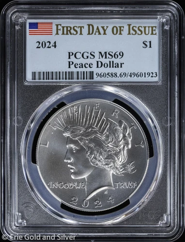 2024-P $1 Peace Silver Dollar PCGS MS 69 | FDOI Uncirculated UNC BU