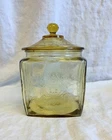 Depression glass Amber Madrid biscuit jar