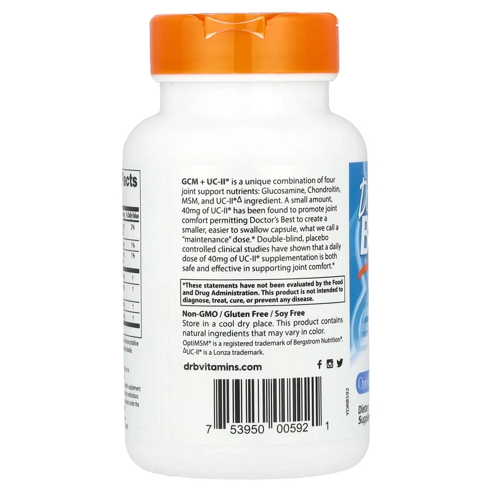 Glucosamina Condroitina, MSM + UCII®, 90 Cápsulas Vegetarianas Foto 2 de 4