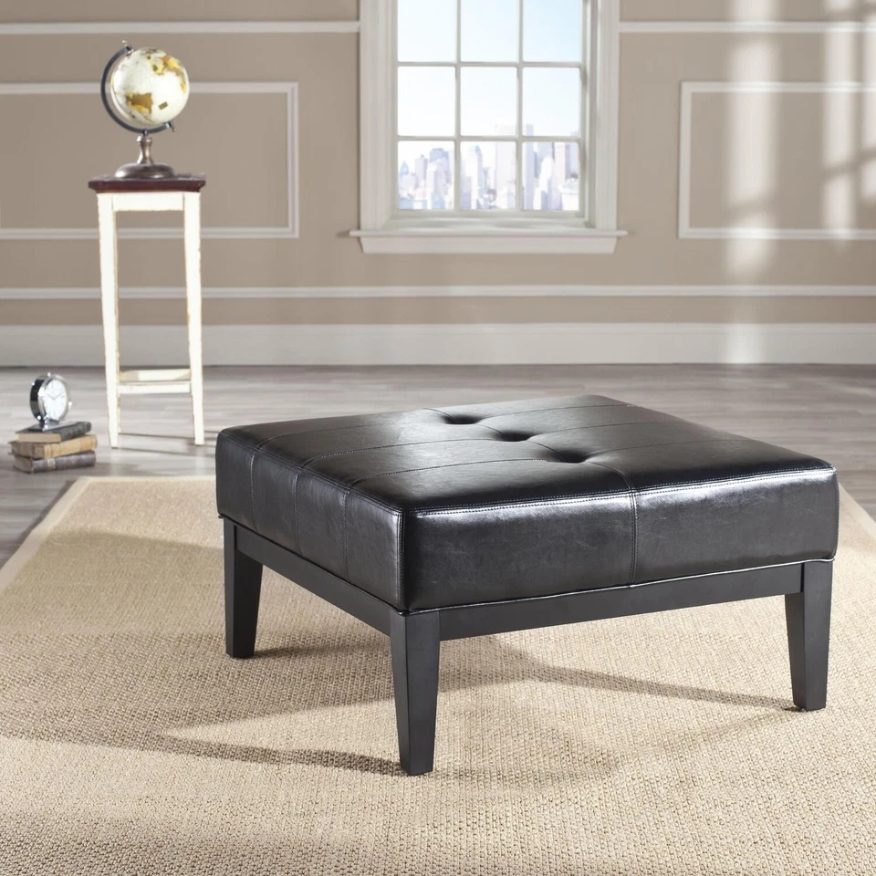 Fulton Square Cocktail Ottoman Black Large Black Square - Image 3 of 4