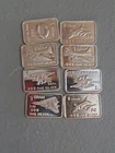 Lot Of 8 1 Gram .999 Fine Silver Bars Lot #1