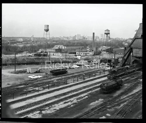 Original Negative C&O Fulton Yard Scene Richmond VA 1974 Chesapeake Ohio Cabs