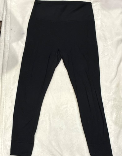 Fabletics PowerHold Women’s Black High Rise Ankle Leggings Stretch Logo S