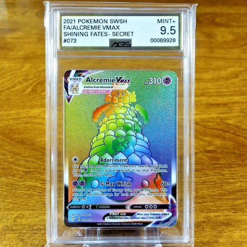 Pokemon SWSH Shining Fates Secret Alcremie VMAX 073/072 AGS Mint+ 9.5 Holo 2021
