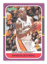 2022-23 Donruss Shaquille O'Neal Retro Series Purple Press Proof 2 Lakers