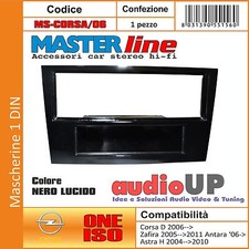 MASCHERINA AUTORADIO 1 DIN OPEL CORSA D DAL 2006 IN POI ADATTATORE UN DIN NERO