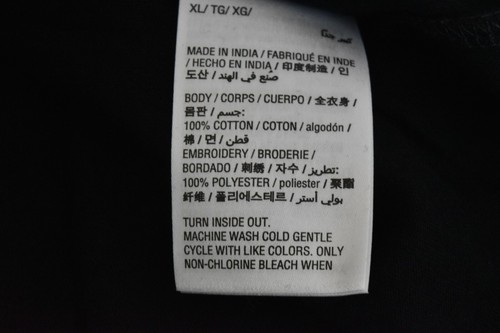 INC International Concept Mens T-shirt XL New Black Crew Neck Embroidery Leaf - Picture 5 of 5