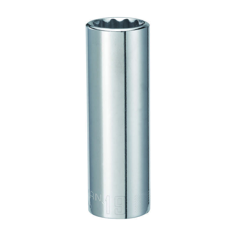 Craftsman 19 mm X 1/2 in. Drive Metric 12 Point Deep Socket Craftsman 19 mm X 1/2 in. Drive Metric 12 Point Deep Socket