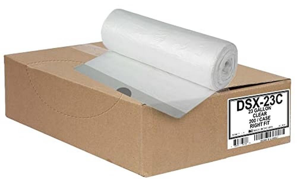 Aluf Plastics 2326 Gallon 0.9 MIL Clear Garbage Bags With Drawstrings