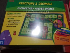 Lakeshore Fractions Decimals Folder Games Elementary Grades 4-5 NEW Sealed