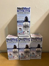 BRAND NEW (4) NEILMED SINUS RINSE ALL NATURA RELIEF SEALED BOXES SALINE 8 fl oz
